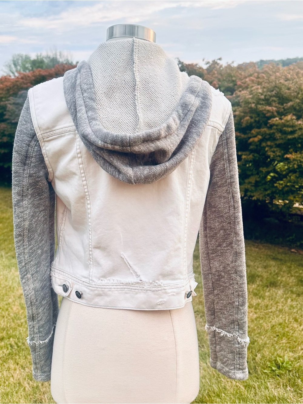 Free People Knit Hooded Denim Jacket - Picture 9 of 16